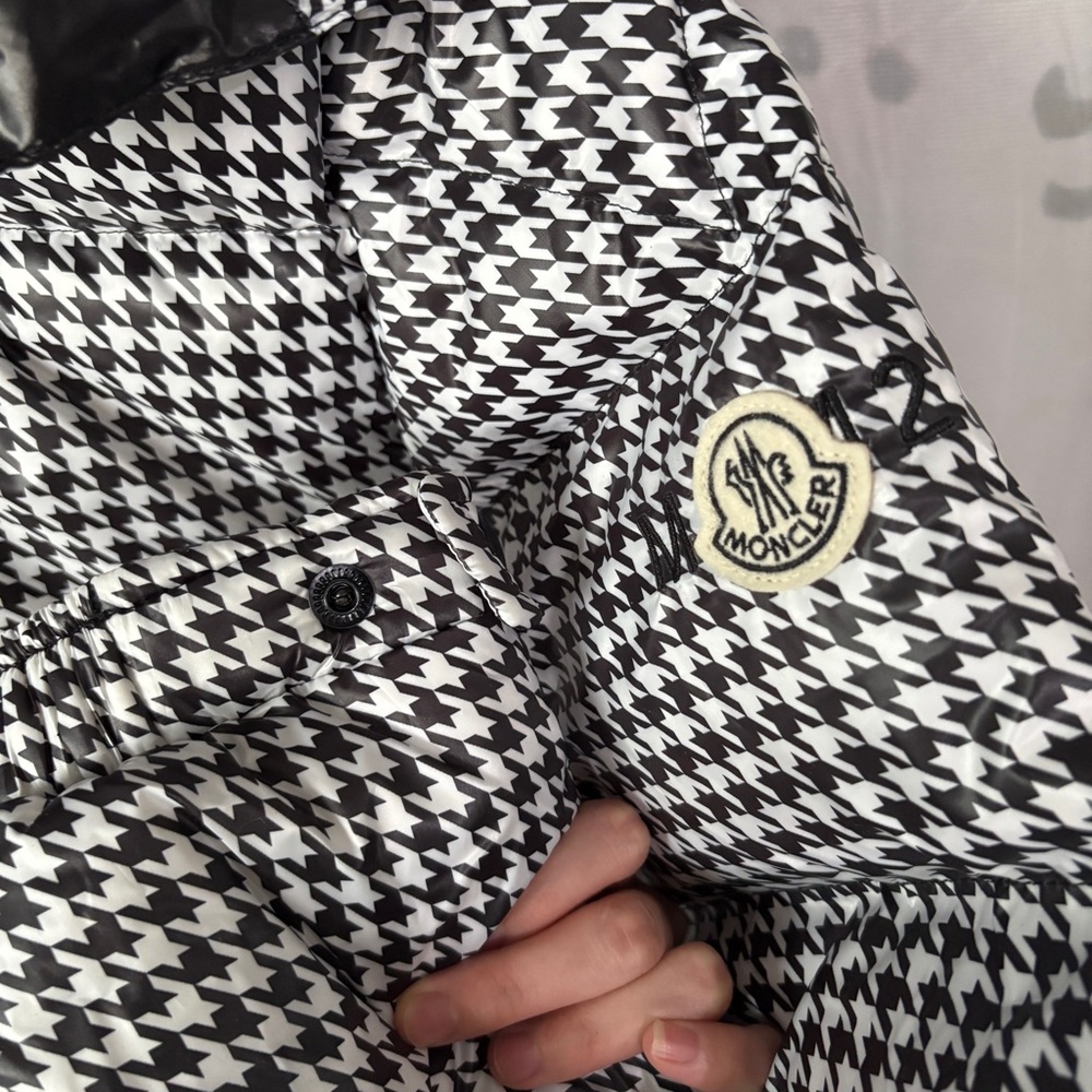 Moncler Houndstooth Patchwork Down Jacket - image 4